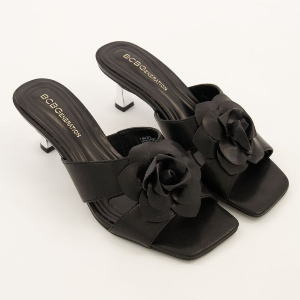 BCBGeneration  Women's Flower Slip On Dress Sandals